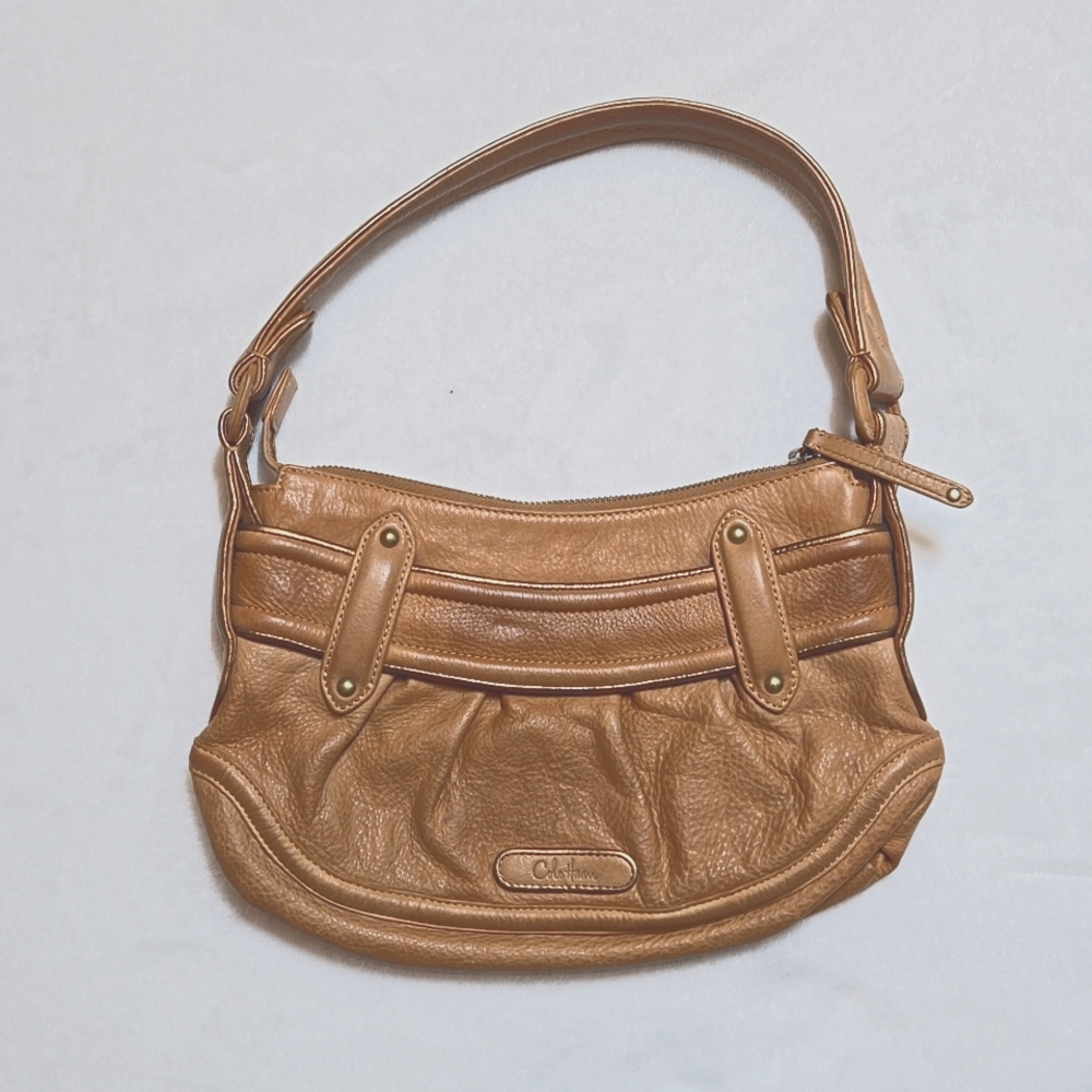 Cole Haan Leather Shoilder Baguette Bag Tan